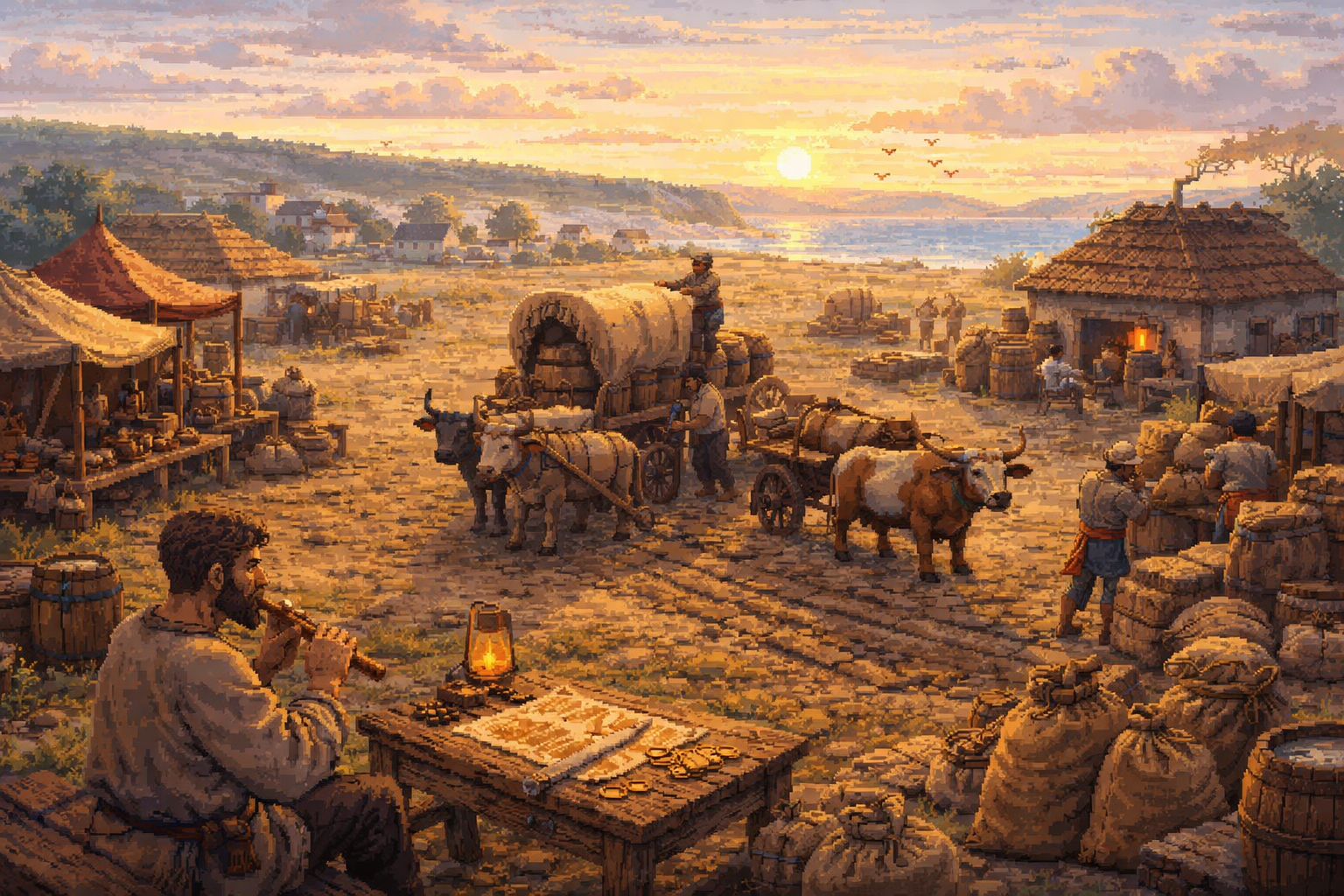 Setting up the caravan